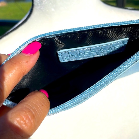 Jules Kae Baby Blue Wristlet Clutch Bag. New. - Picture 3 of 4